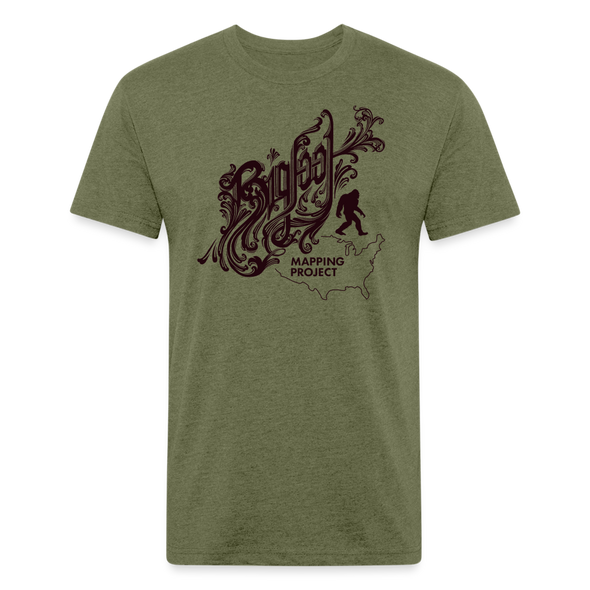 Bigfoot Mapping Project USA (Fitted Cotton/Poly) - heather military green