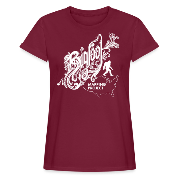 Bigfoot Mapping Project - Women's Relaxed Fit T-Shirt - burgundy