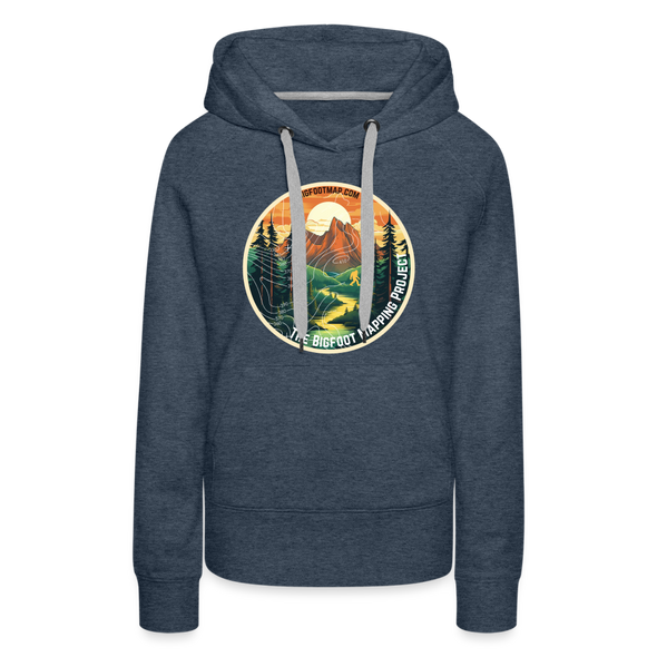 Women’s Retro Bigfoot Hoodie - heather denim