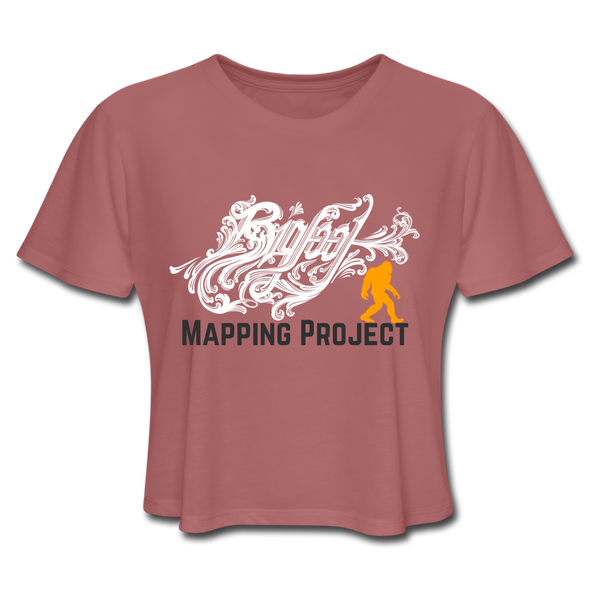 Bigfoot Mapping Project - Women's Cropped T-Shirt - mauve