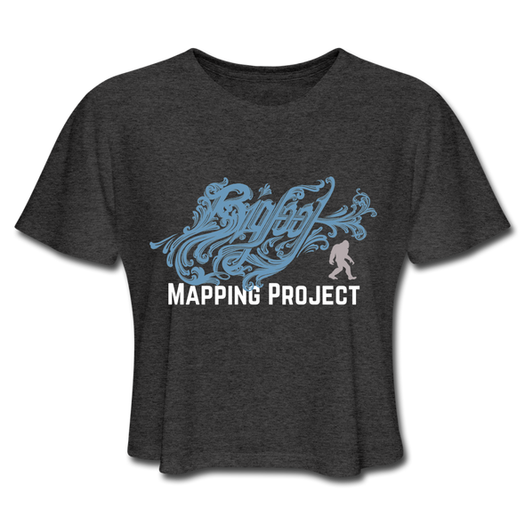 Bigfoot Mapping Project - Women's Cropped T-Shirt (Blue) - deep heather