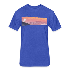 Bigfoot Sunset - Fitted Cotton/Poly T-Shirt (Men's) - heather royal