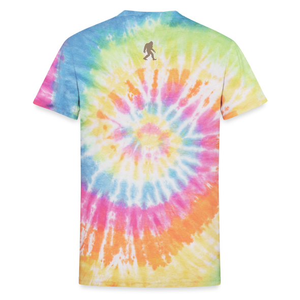 Tie Dye Bigfoot Mapping project Tee Shirt - rainbow