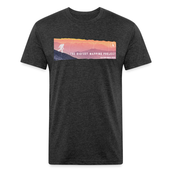 Bigfoot Sunset - Fitted Cotton/Poly T-Shirt (Men's) - heather black