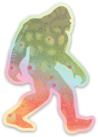 Brook Trout Bigfoot Holographic Sticker