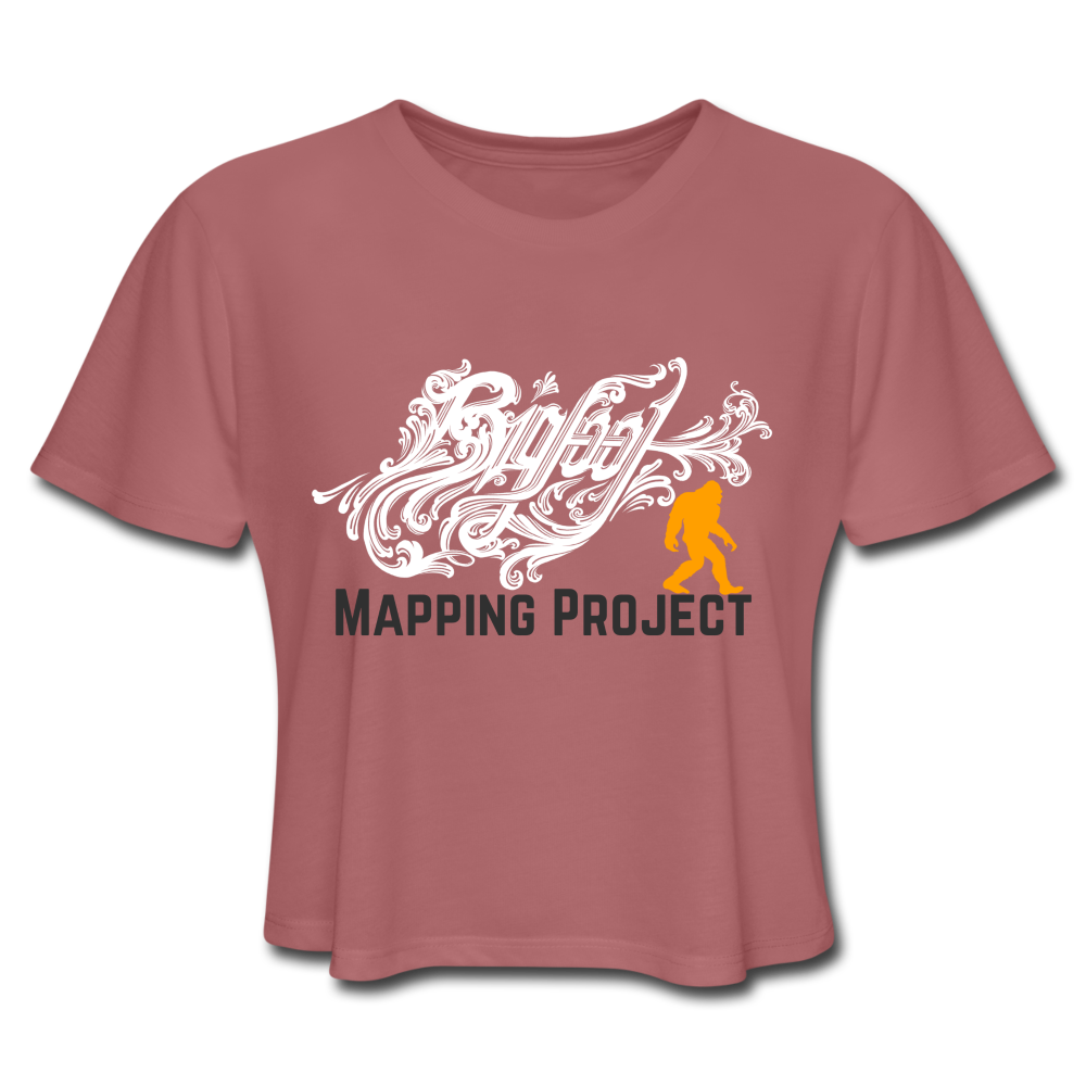 Bigfoot Mapping Project - Women's Cropped T-Shirt - mauve