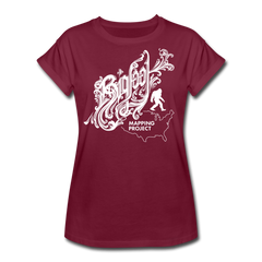Bigfoot Mapping Project - Women's Relaxed Fit T-Shirt - burgundy