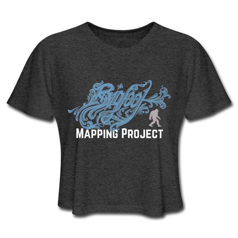Bigfoot Mapping Project - Women's Cropped T-Shirt (Blue) - deep heather