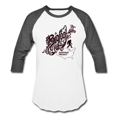 Bigfoot Mapping Project Baseball T-Shirt (Brown Bigfoot) - white/charcoal