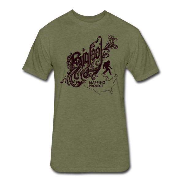 Bigfoot Mapping Project USA (Fitted Cotton/Poly) - heather military green