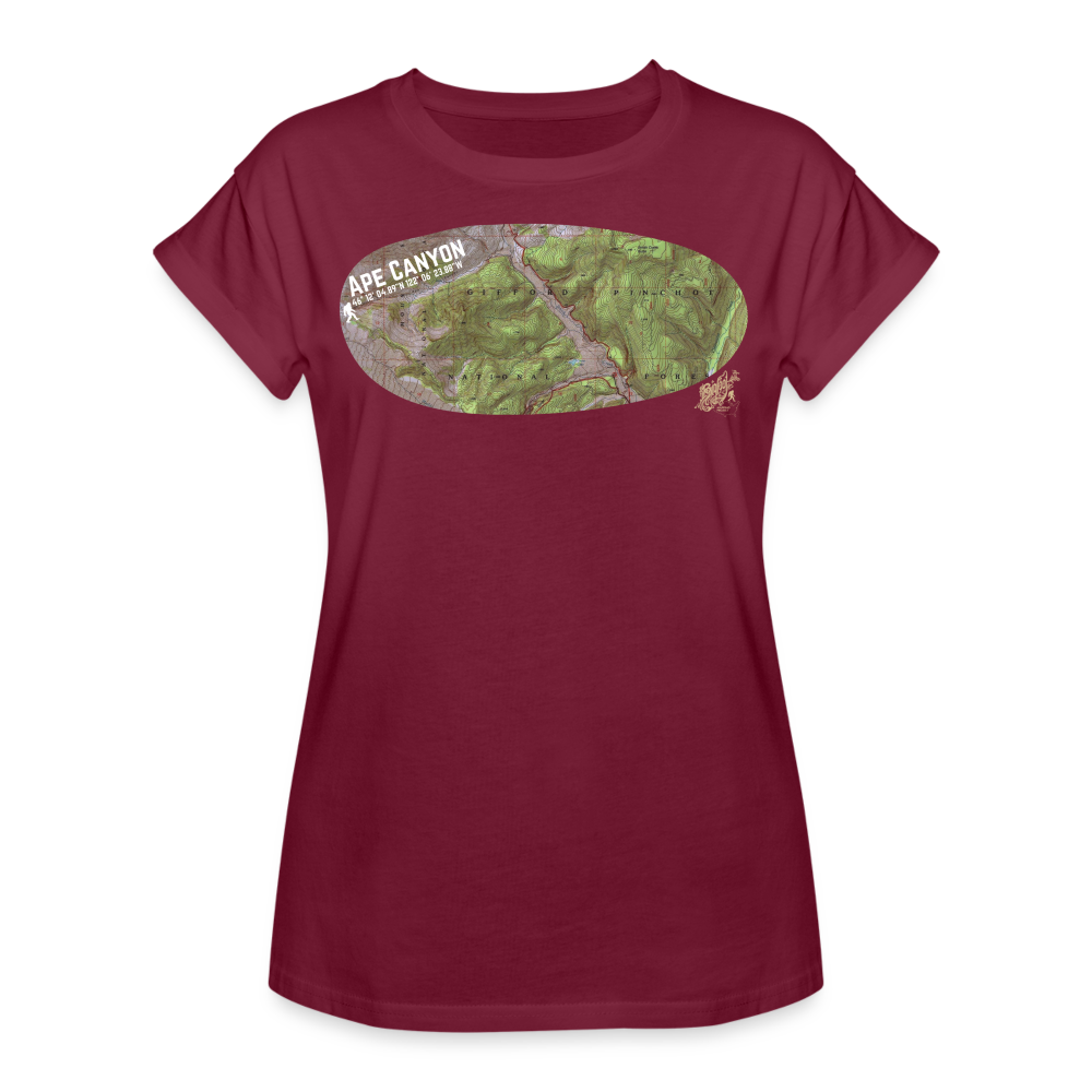 Ape Canyon Women's Fit Tee Shirt - burgundy