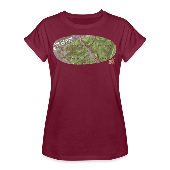 Ape Canyon Women's Fit Tee Shirt - burgundy