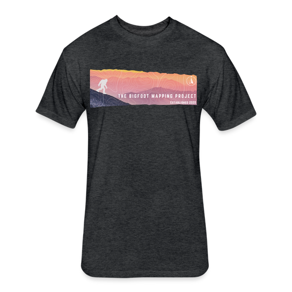 Bigfoot Sunset - Fitted Cotton/Poly T-Shirt (Men's) - heather black