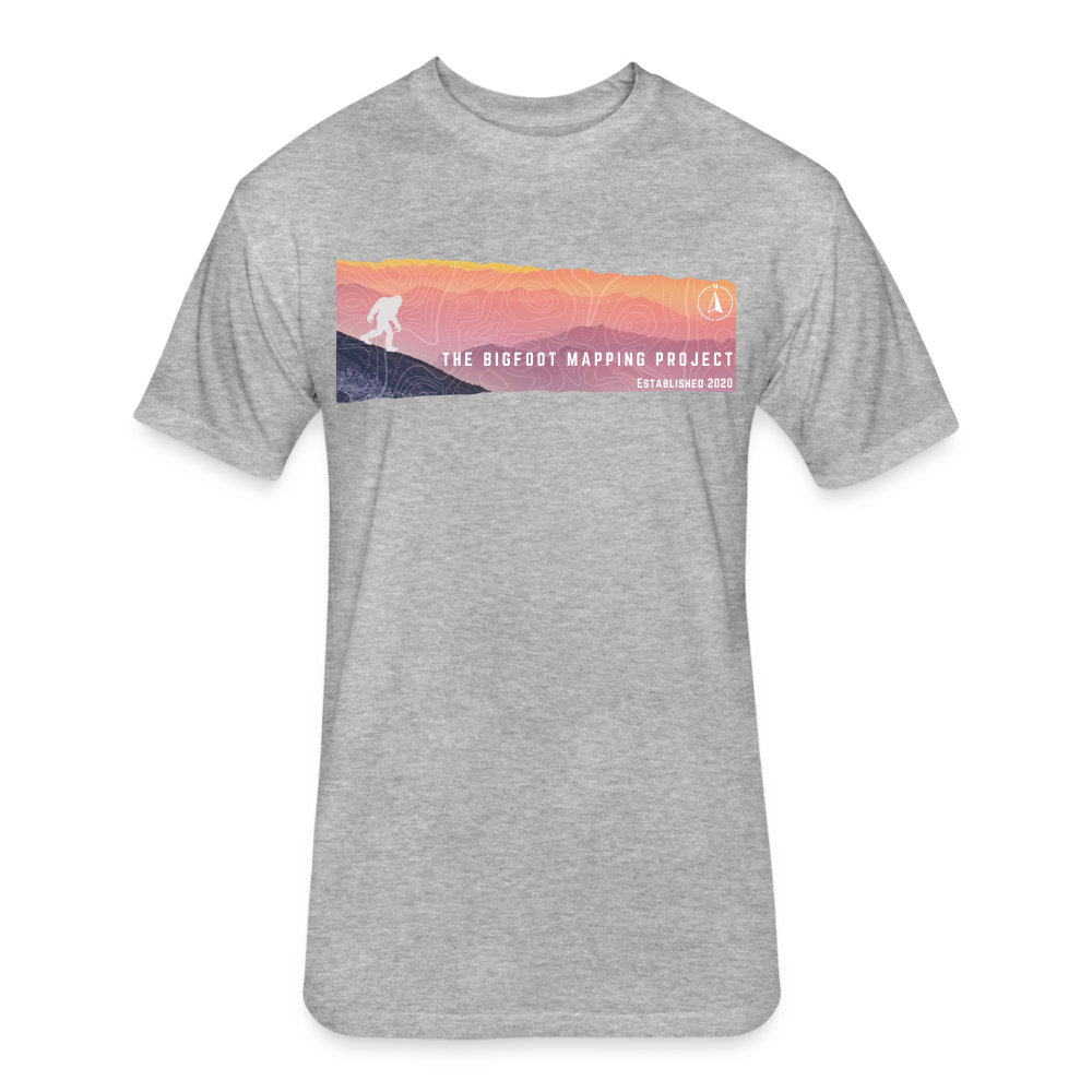 Bigfoot Sunset - Fitted Cotton/Poly T-Shirt (Men's) - heather gray