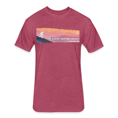 Bigfoot Sunset - Fitted Cotton/Poly T-Shirt (Men's) - heather burgundy