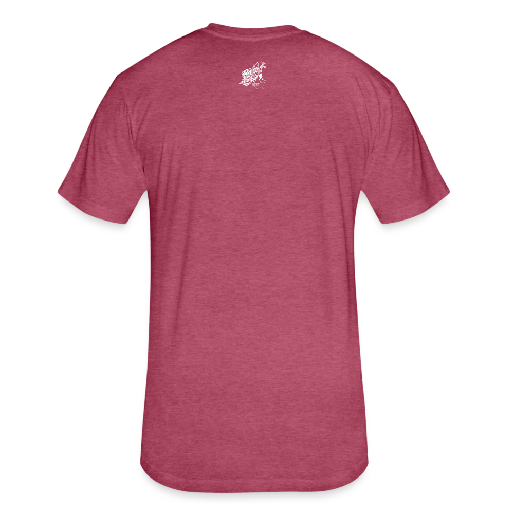 Bigfoot Sunset - Fitted Cotton/Poly T-Shirt (Men's) - heather burgundy