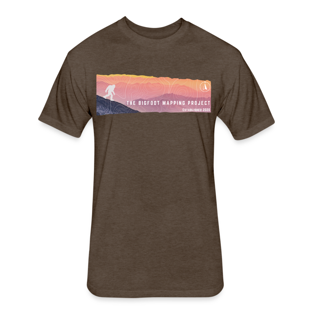Bigfoot Sunset - Fitted Cotton/Poly T-Shirt (Men's) - heather espresso